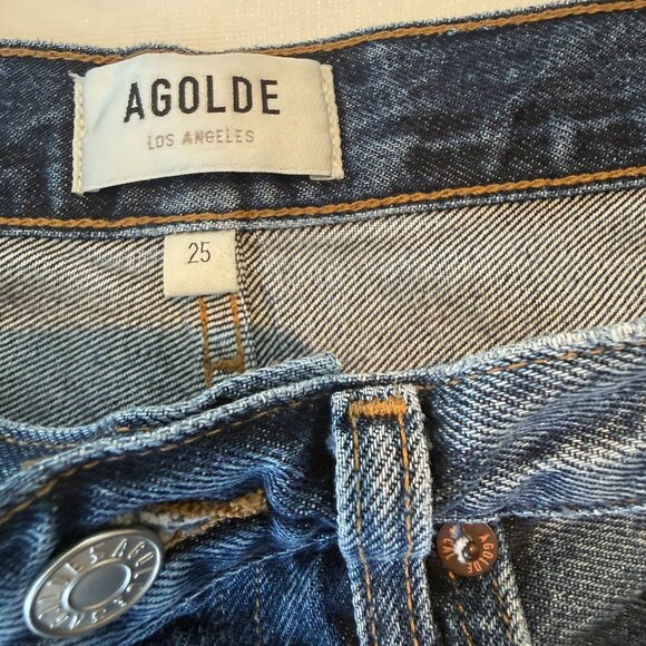 Agolde Dame High Rise Wide Leg Jeans Size 25 - Picture 4 of 4